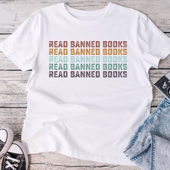 handmade Tops - Read banned books graphic tee shirt